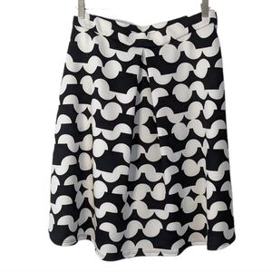 Faith and joy black & white abstract print a line pleated skirt Medium i1